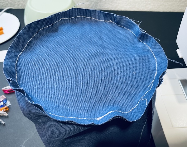 Completed basket bottom for outer piece.