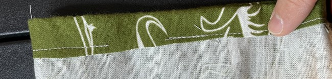 Leave a small gap for the drawstring