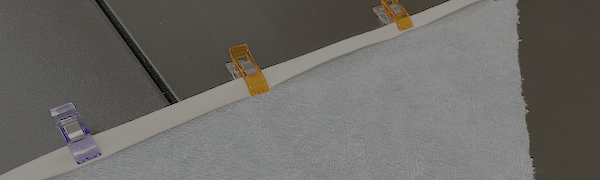 Clip down and sew down.