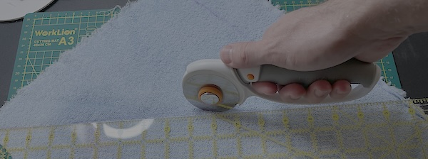 Plug number one: I highly recommend investing in a self-healing mat, a quilting ruler and a rotary cutter.