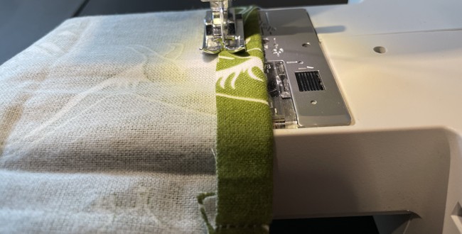 Sew around the raw edge