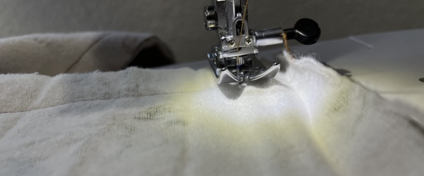 Pivot around the needle when it is down