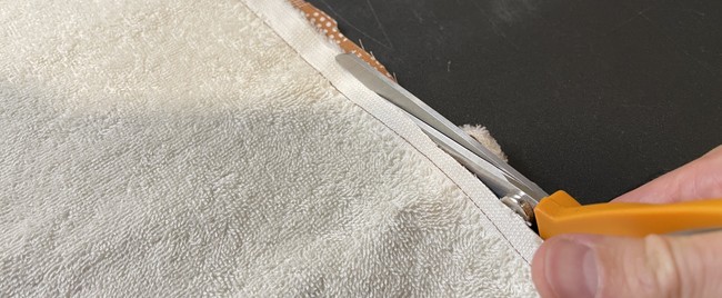 Trim the seams and clip the corners