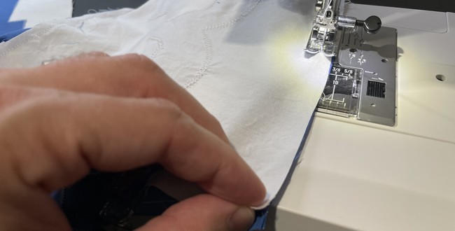 Be sure to make sure the edges are flat when pivoting to make sure you're not sewing over the edges