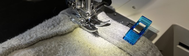 Sew with a straight stitch about 1/8” from the edge