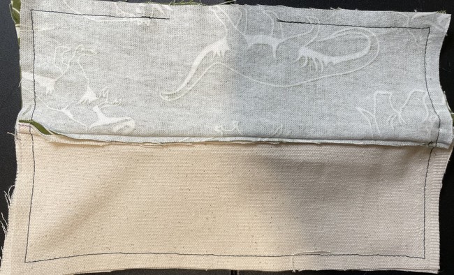 Leave about a 2” gap on the lining side to turn right side out