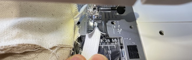 Stitch the elastic sides together at this overlap point with a short zig-zag stitch