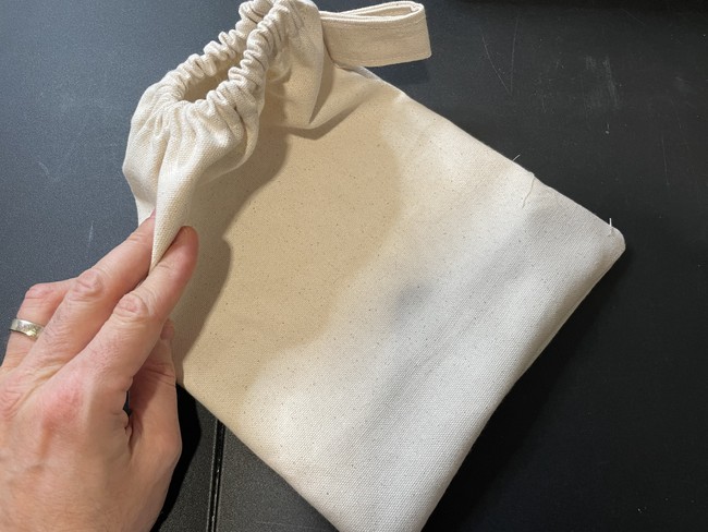 Turn out and you're all done sewing the sensory play bag