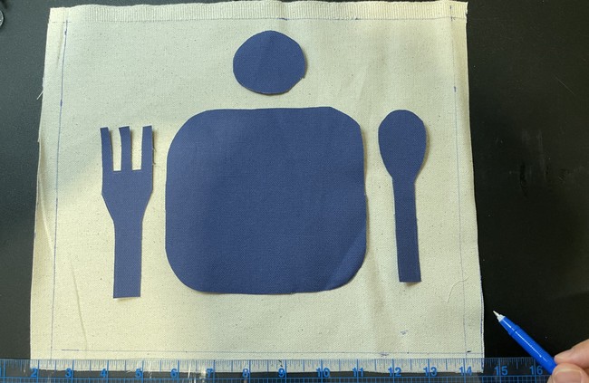 Measure out a 1/2” border on one of the rectangles and mark it