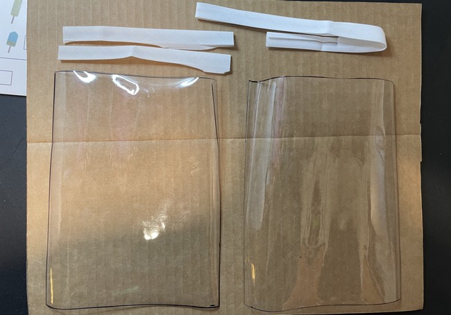 Your cut out vinyl panels, two top strips of bias and bias for the sides and bottom