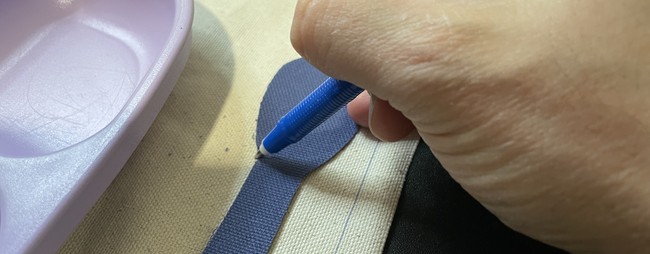 Mark the shapes on the body piece in case they slide around