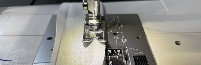 Stitch down with about a 1/8” seam allowance