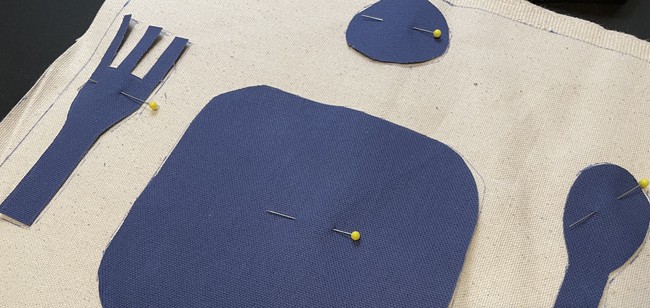 Pin or glue the shapes down