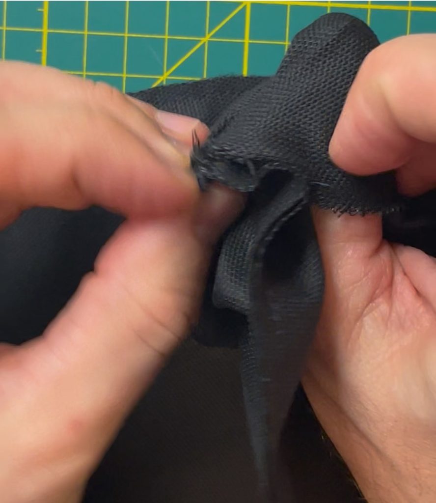 When you get to that point, turn the cover right side out.